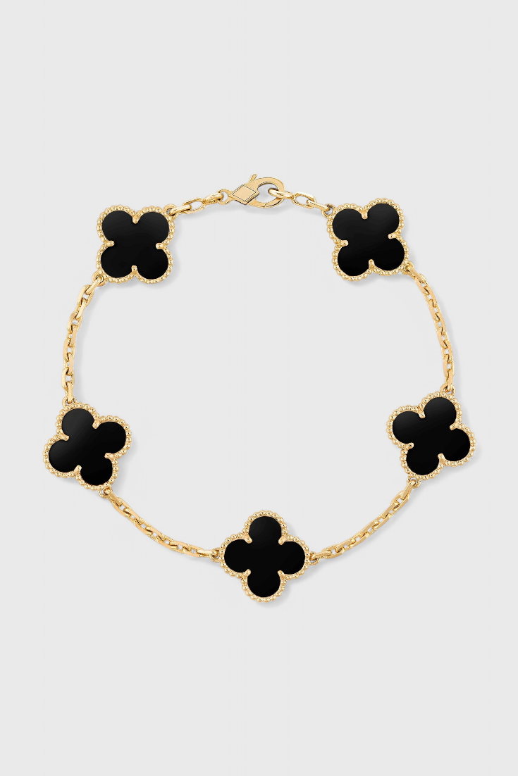 Golden Clover Charm Bracelet