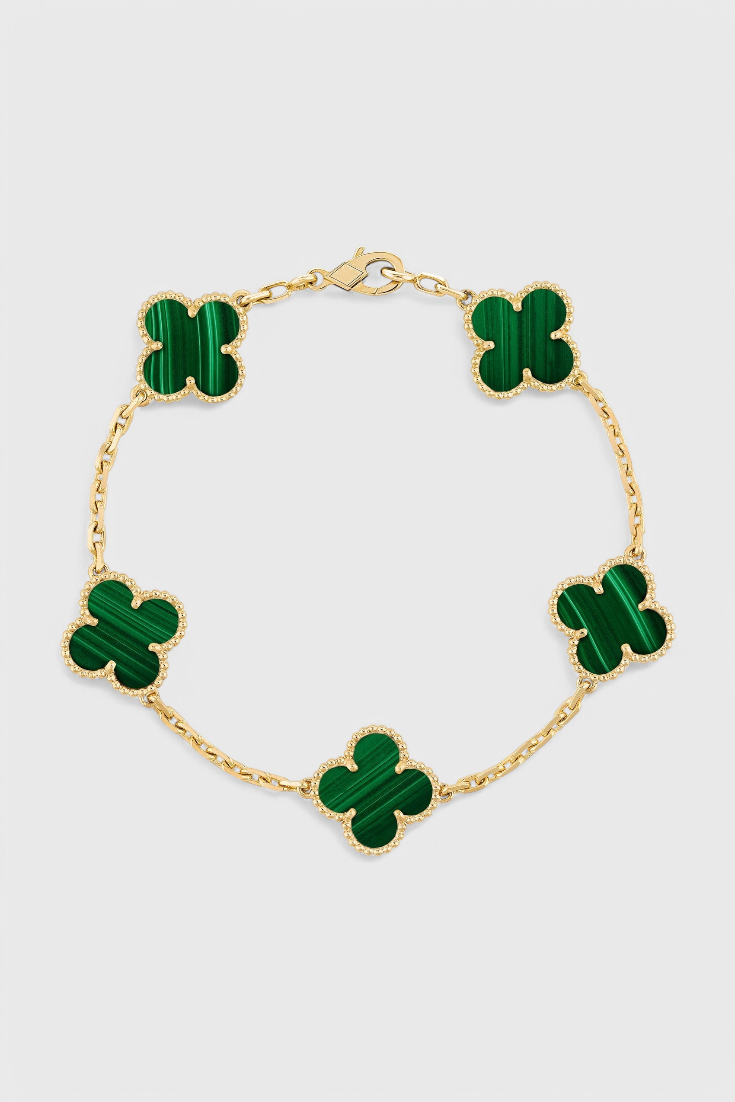 Golden Clover Charm Bracelet