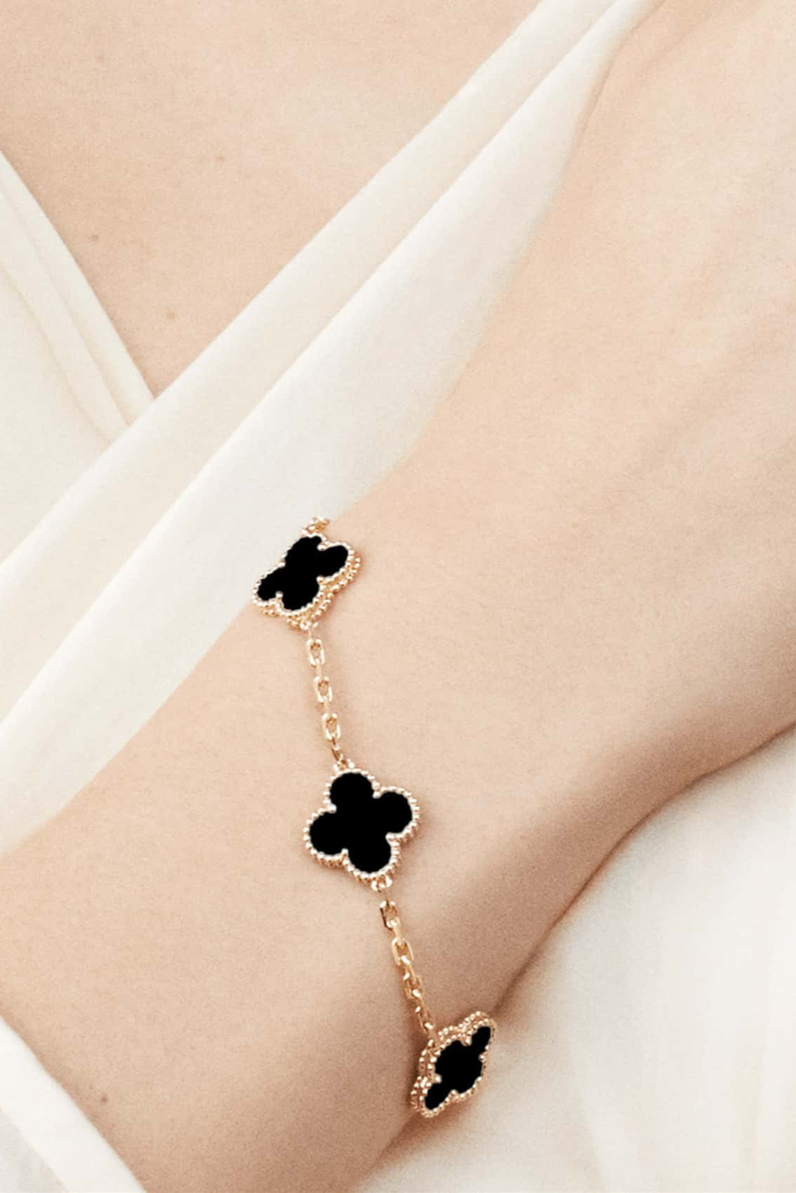 Golden Clover Charm Bracelet