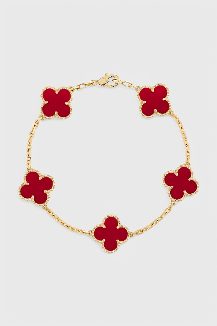 Golden Clover Charm Bracelet