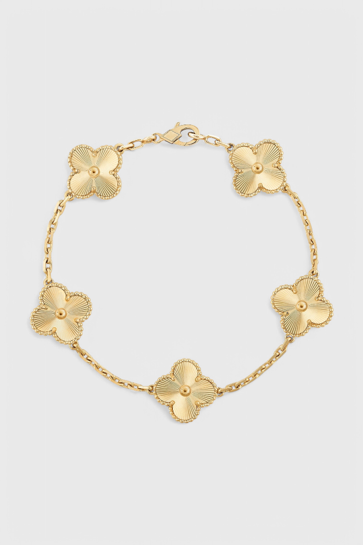 Golden Clover Charm Bracelet