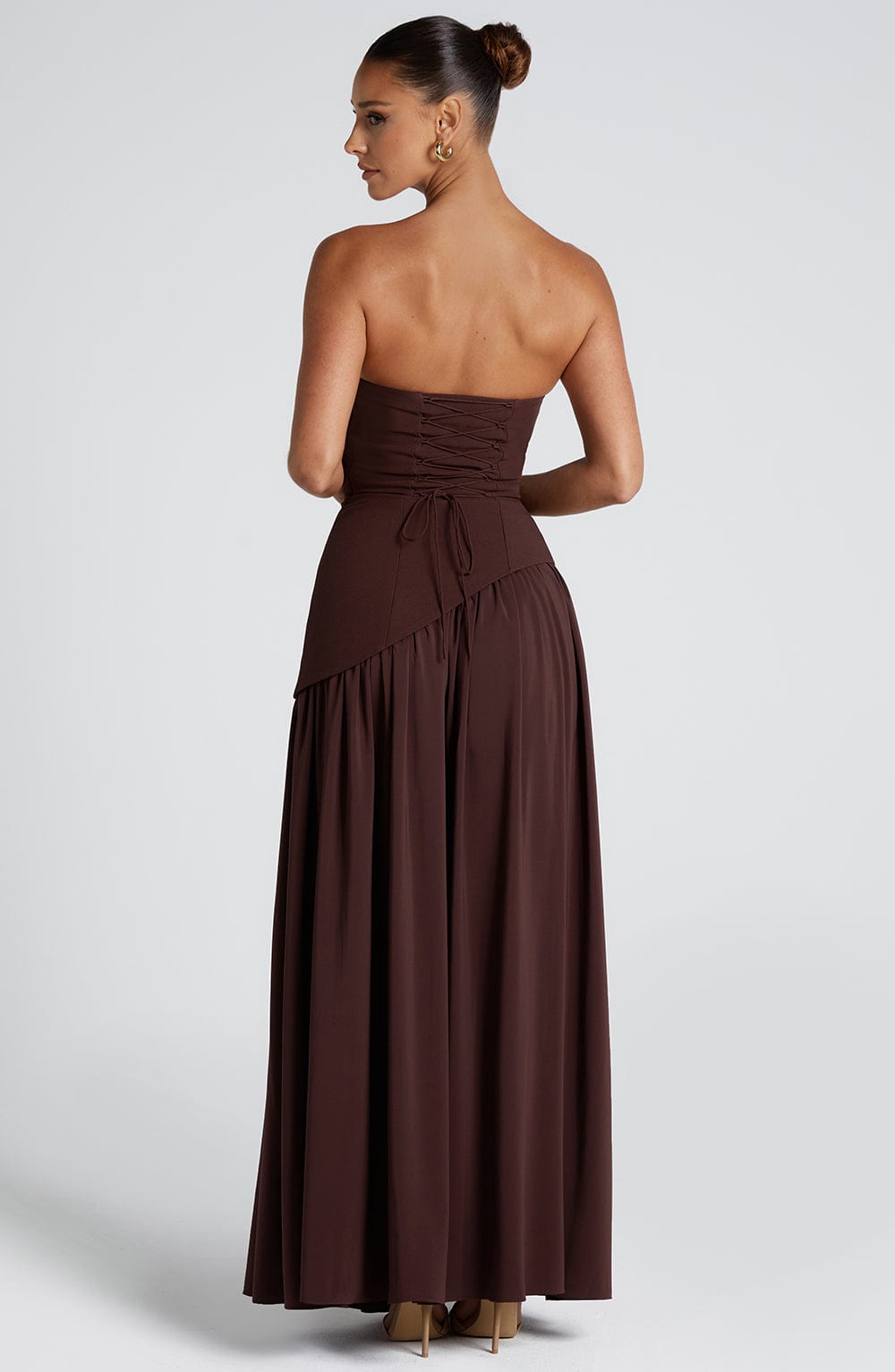 Aria – Sculpted Strapless Flow Maxi Dress