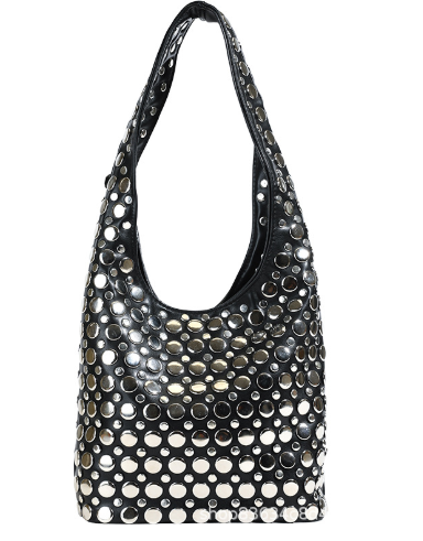 Luna’s Bold Allure Studded Shoulder Bag