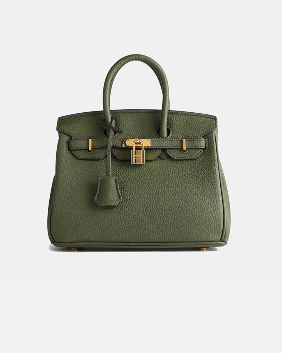 Luna's Structured Top Handle Lock Satchel Handbag