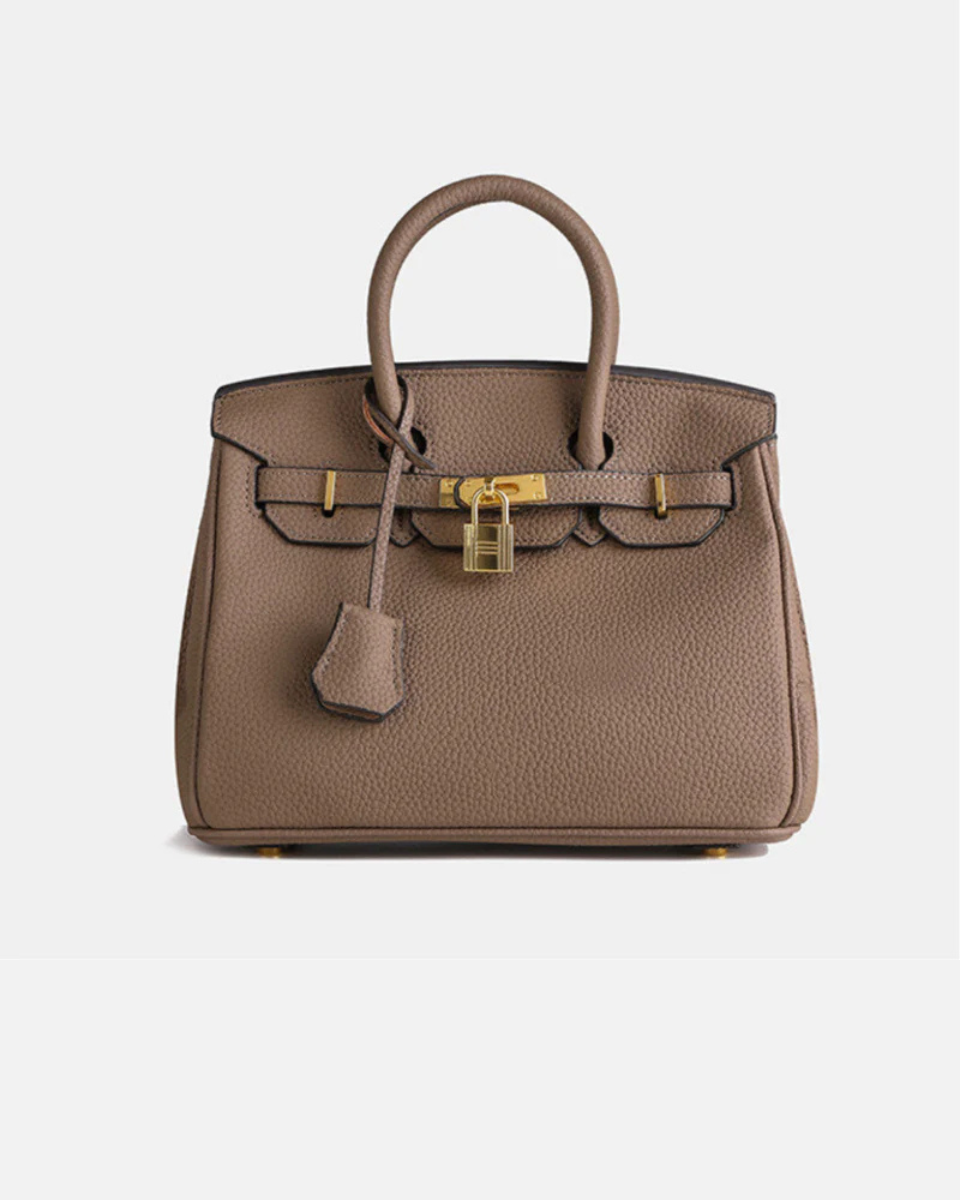 Luna's Structured Top Handle Lock Satchel Handbag