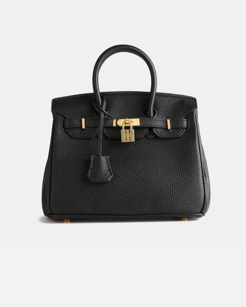 Luna's Structured Top Handle Lock Satchel Handbag