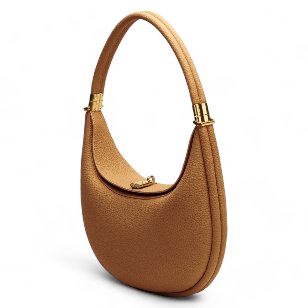 Luna's Stylish Crescent Leather Bag