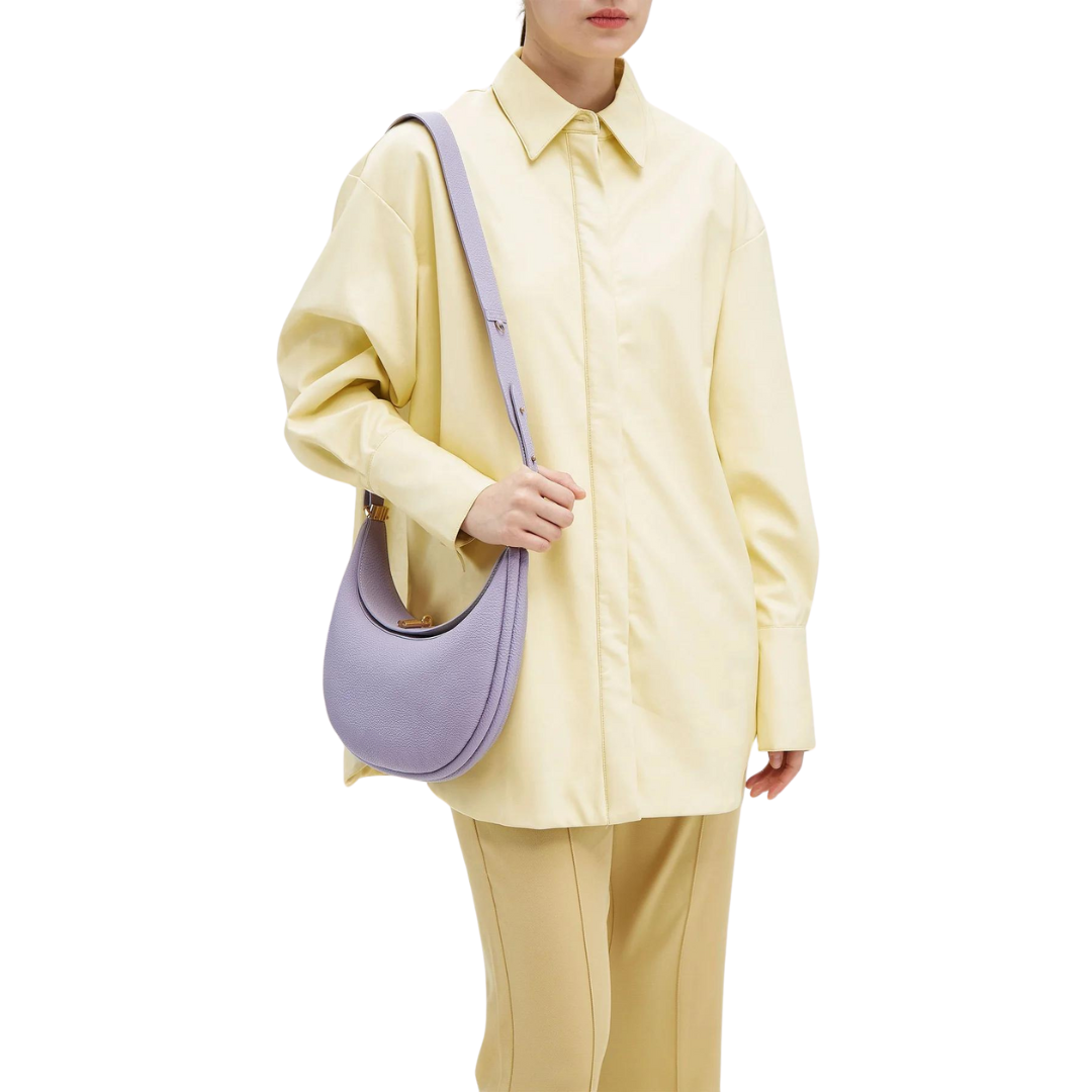 Luna's Stylish Crescent Leather Bag