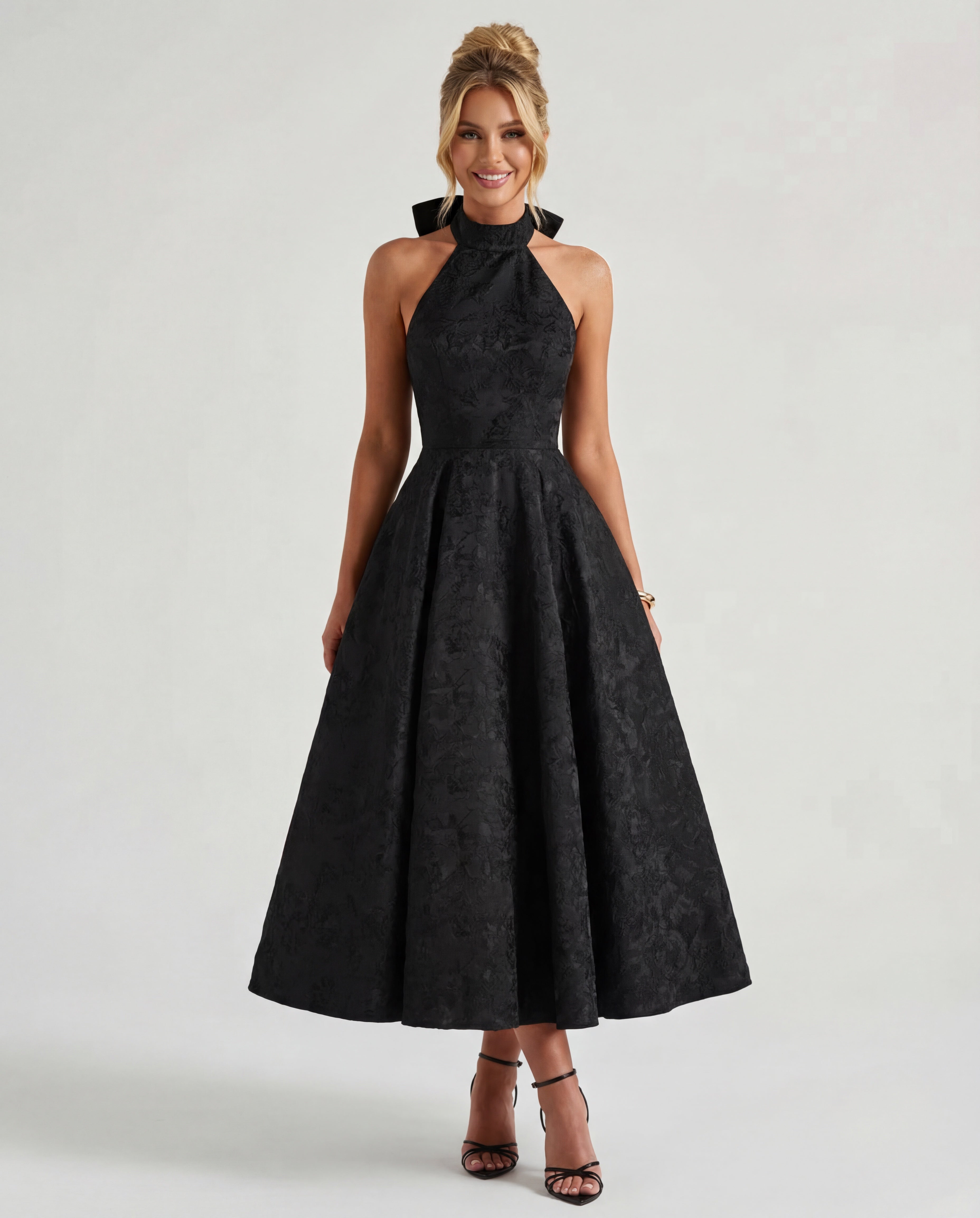 Charlotte – Sculpted Halter Midi Dress