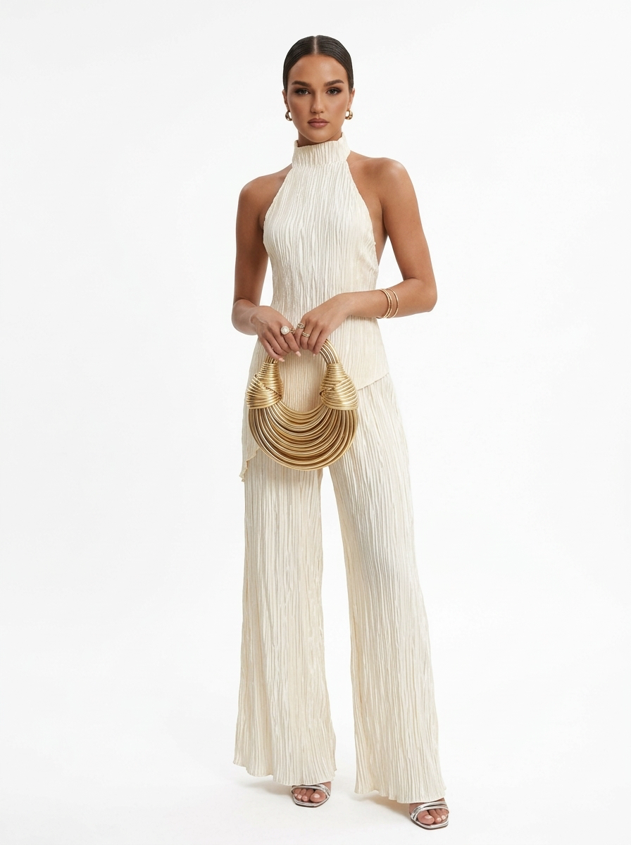 Lily - Pleated Halter Set